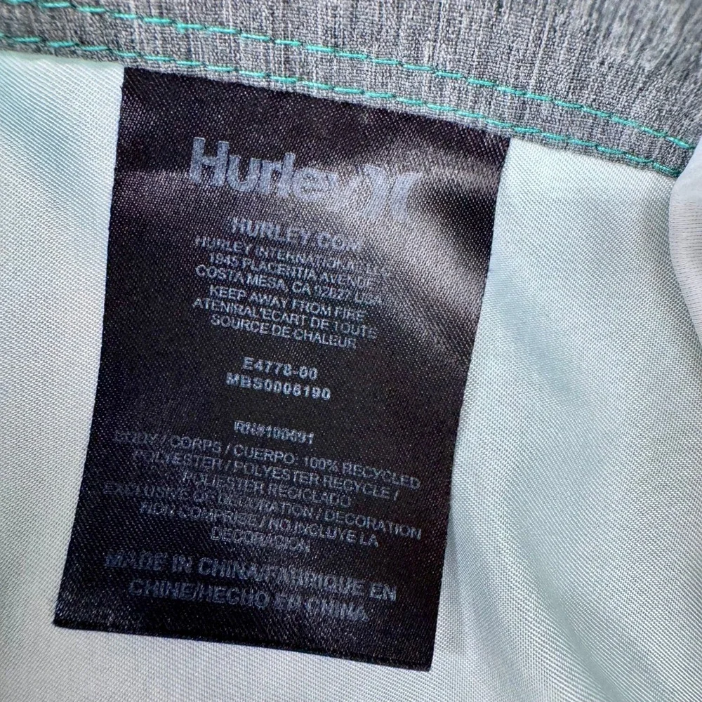 Hurley Block Party Board Shorts Mens 32 Green Heathered Swim Trunks Buckle